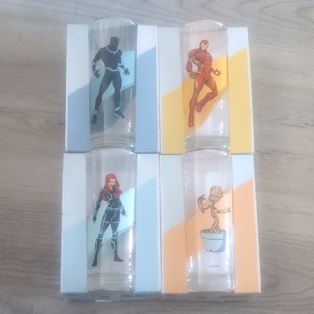 Marvel Character Glass Set - Red, Blue, Yellow